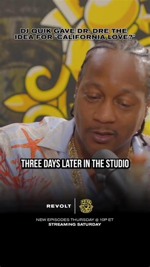 "Dr.Dre was like 'I need to use that'" DJ Quik On Giving Dr Dre The Idea For "California Love" Make sure to catch the television premiere of our epic sit down with DJ Quik and JasonMartin on #drinkchamps #Happhour only on REVOLT tv 📺 Full audio drops Friday Black Effect Podcast Network iHeartRadio Full video drops Saturday #RevoltTv #youtube | Drink Champs