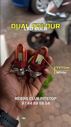 Universal Dual Color LED Bulbs – White & Yellow | Perfect for All Bikes & Scooters 🔥