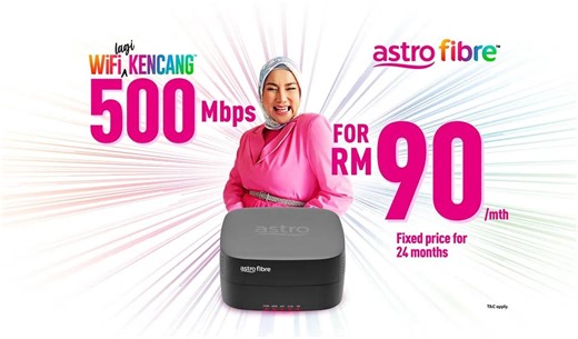 Astro Now Offering 500Mbps Fibre At RM90 Per Month