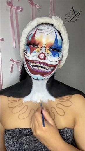 Tutorial de maquillaje Artístico 🩵❤️🤡 #maquillajeartistico #makeuptutorial #tutorialyoutube