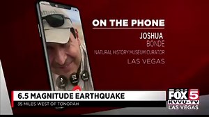 Cassie Mlynarek - FOX5 Las Vegas Reporter reports the 6.5 earthquake that struck west Tonopah, Nevada and was felt throughout Clark County today. Read more: https://bit.ly/3cD4uXw | FOX5 Las Vegas