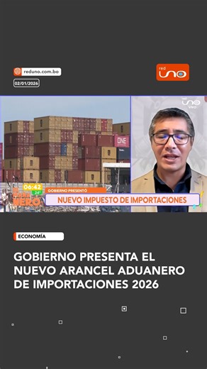 #Nacional | El Ministerio de economía y finanzas públicas aprobó el "arancel aduanero de importaciones 2026". Su vigencia inicia el 1ro de Enero de 2026. ▶️ Más información en www.reduno.com.bo 🔗 Más información en @redunotv, link en bio #RedUno #RedUnoDigital #Bolivia #Notivision | Red Uno de Bolivia