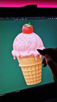 Easy 3D Ice Cream in Blender🍓 #3d #3dmodeling #blender3d #icecream #3dart