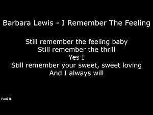 Northern Soul - Barbara Lewis - I Remember The Feeling - With Lyrics