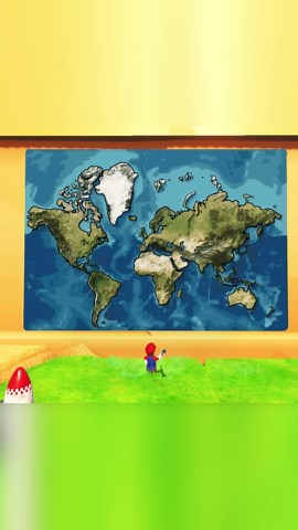 See him draw a giant world map and come back later to finish it