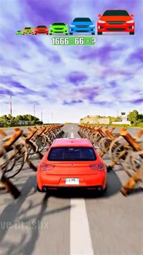 Big & Small cars vs Barbed Wire Barrier Tunnel - BeamNG.drive