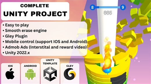 Stack Ball ( Unity + Gley) by Unitycodegames