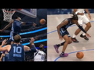 Ja Morant insane block then most unlucky ankle injury in preseason game vs Mavs