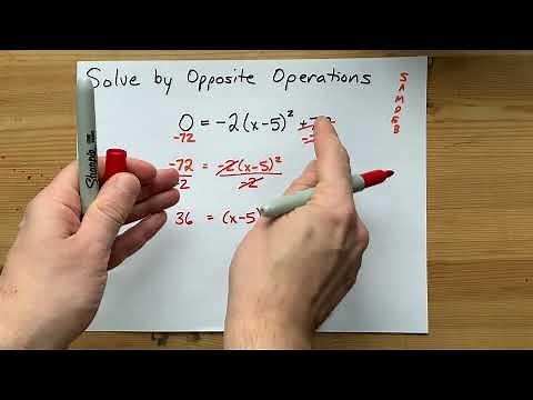 Solve Quadratic Equation with Opposite Operations (SAMDEB Example)