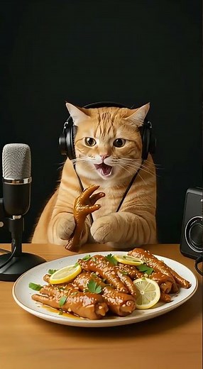 Relaxing Eating Sounds with Cat 😻