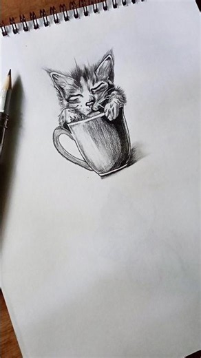Realistic Cat Drawing 🐱 | Amazing Pencil Art #Shorts