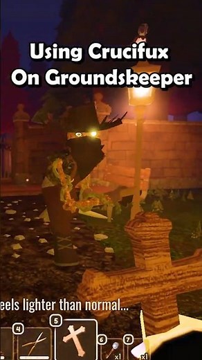 Using Crucifix on Groundskeeper in Roblox Doors The Great Outdoors Update #roblox #robloxshorts