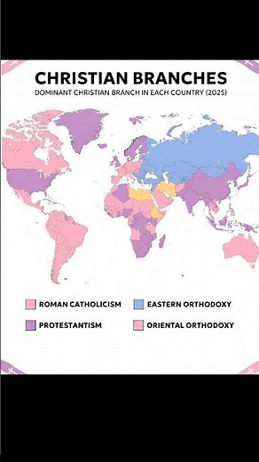 Christian Branches Around the World 🌍✝️ | 2025 Map Explained