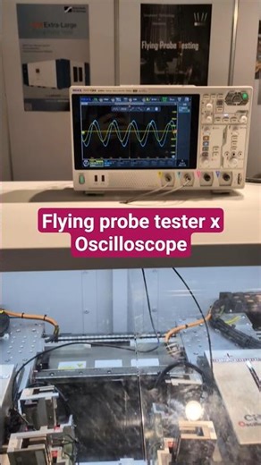 #flyingprobe tester with #oscilloscope connection for easy #passfail #testing