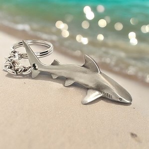 Pewter Grey Reef Shark Keychain: Ocean Lover Gift - Etsy