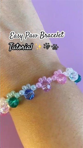 🐾✨ Making a Cute Paw Bracelet | Easy Beaded DIY #handmade #jewelry #diy #crafts