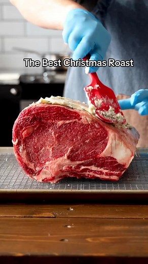 Smoked Prime Rib with Herb Butter for Christmas