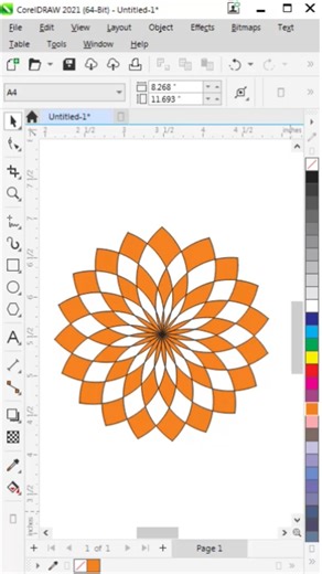 Circle Flower Shape Design in coreldraw #logo #coreldraw #shorts #youtubeshorts