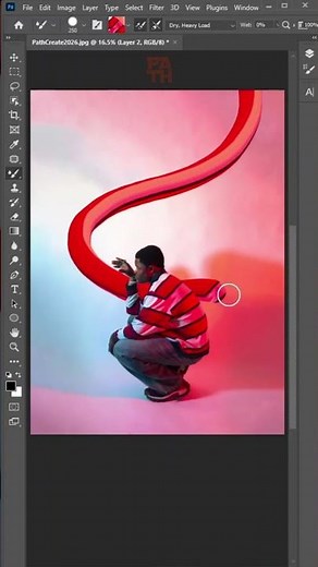 How to get the 3D Ribbon Effect in Photoshop! 🖌️ #photoshop #tutorial #shorts #photoediting