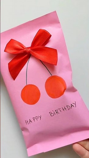 🍒Craft idea: Cute birthday gift bag 🍒✨ #diy #crafts #shorts