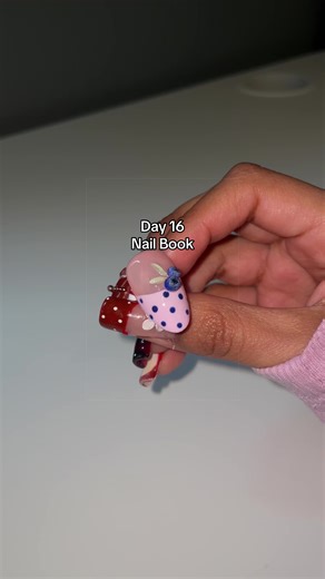 Day 16 of filling up my nail book 3d blueberries 🫐 #nail #nailart #nailsartvideos #nailinspo