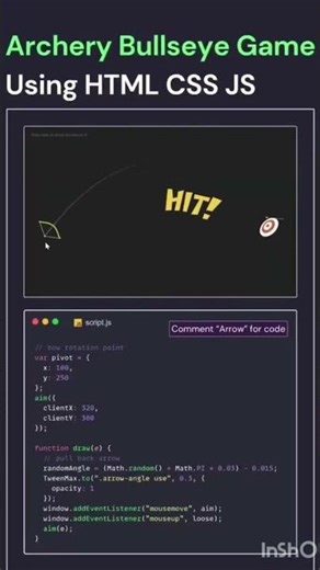 Archery bullseye game using HTML CSS JS #coding #code #html #html5 #css #css3 #java #javascript #php