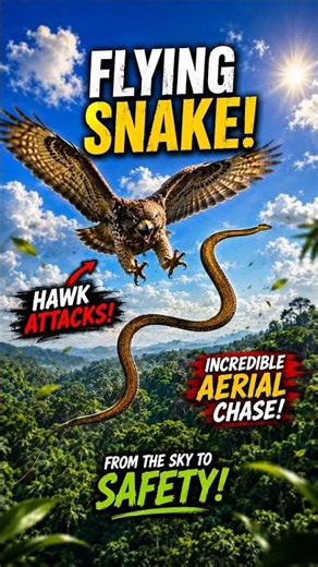 Nature's Most Unexpected Aerial Chase #hawk #snake