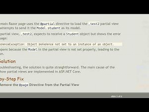 Resolving the NullReferenceException in ASP.NET Core Razor Pages Partial Views