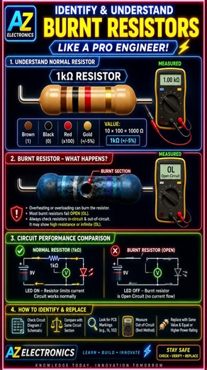 Identify & Understand Burnt Resistors Like a Pro Engineer! | Easy PCB Repair Guide