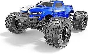 Redcat Racing Volcano 16 1/16 Scale RC Monster Truck – Electric Remote Control Car with 4WD, LED Lights, 2.4GHz Radio, 2 Rechargeable Li-Ion Batteries & Charger - Blue