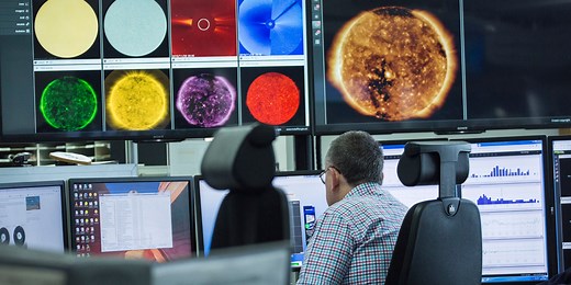 How does the Met Office monitor space weather?