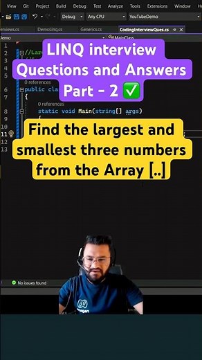 LINQ Interview Questions - Find the largest and smallest three numbers #shorts #coding #csharp #linq