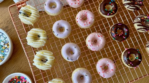 Glazed mini baked donuts recipe
