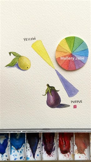 Color theory using complementary colors for shadows #watercolor #watercolortutorial