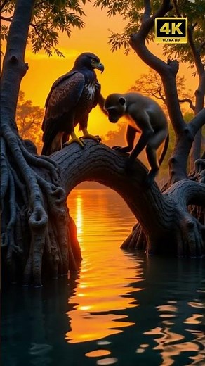 Harpy Eagle & Monkey's Unlikely Dawn Encounter in the Amazon! #HarpyEagle