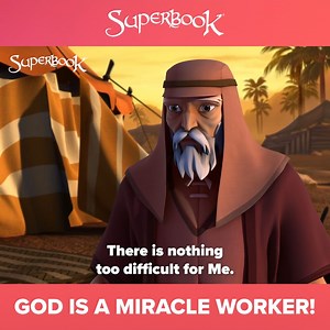 Abraham and Sarah experienced the power of the miracle-working God! 🙌🏻 Download the Superbook Bible App and read Genesis 21 to learn more about this story! ➡️️ https://go.cbn.com/superbook-fb-app | Superbook