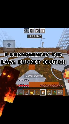 Minecraft lava bucket clutch in PE DhanuGaming777
