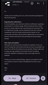 CHAI app message limit prompt an intentional regional restriction, says support
