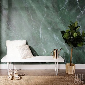 DIY Marble Wall Treatment ✨ Get the full how-to: http://spr.ly/60068xBEK | Better Homes & Gardens