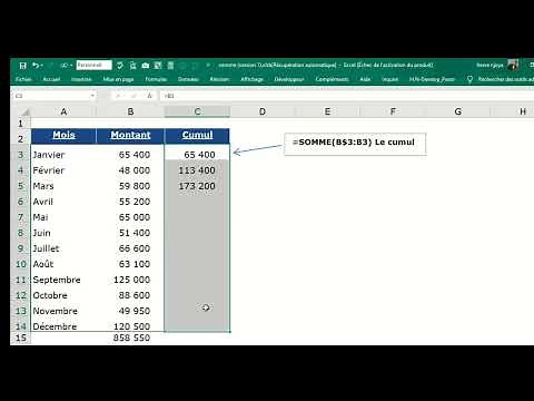 Comment effectuer le CUMUL sur Excel ? Astuce avec la fonction SOMME