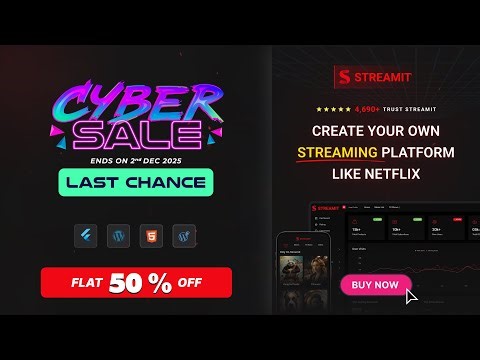 🔥 Streamit Cyber Sale 2025! 50% OFF—grab the ultimate OTT platform now before it’s gone! 🚀