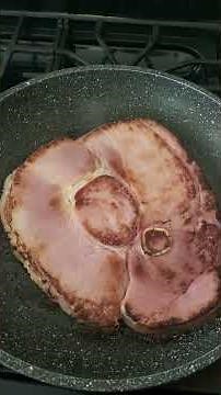 Frying ham steak
