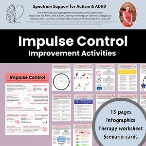 Impulse Control Therapy Worksheets: ADHD, Autism, Executive Function (PDF Download) - Etsy