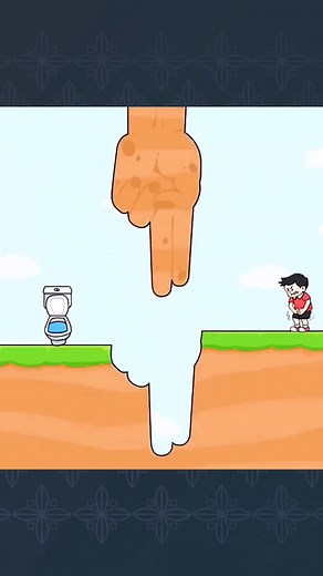 Adventurous Cartoon Boy Faces Toilet Challenge