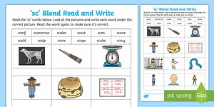 'sc' Blend Read and Write Worksheet