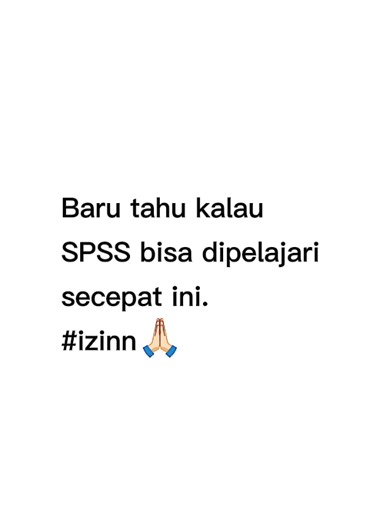 Baru tahu kalau SPSS bisa dipelajari secepat ini. #spss #spsstutorial #bukuspsss #rekomendasibuku