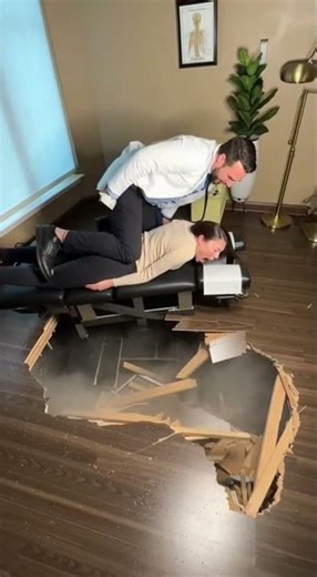 Chiropractor's Epic Fail: Back Crack Gone Wrong! 😱 #funny