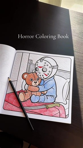 Why have I never heard of a horror coloring book before?!? . #horrorcoloringbooks #horror #coloringbook #christmasgiftideas #tiktokshopblackfriday