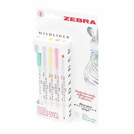 Zebra Mildliners Twin End Marker Fluorescent Pack of 5