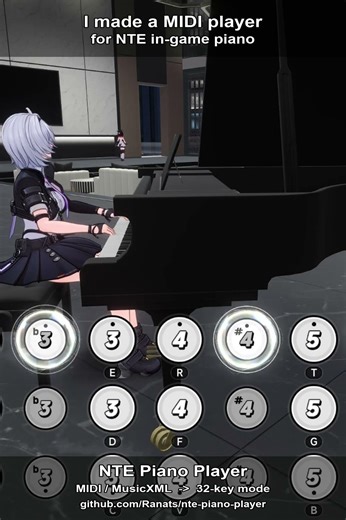 I made a MIDI player for NTE's in-game piano